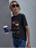 Butterfly Graphic Longline Tee