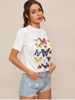 Butterfly Graphic Longline Tee