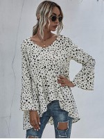 All Over Print Peplum Blouse