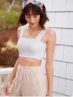 Rib Knit Crop Fitted Top