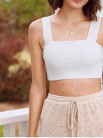 Rib Knit Crop Fitted Top