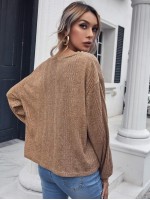 V-Neck Rib-knit Top