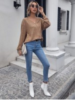 V-Neck Rib-knit Top