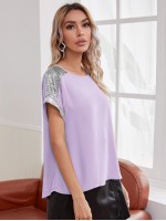 Contrast Sequin Detail Top