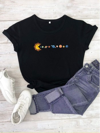 Cartoon Graphic Short Sleeve Tee