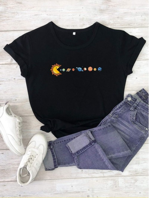 Cartoon Graphic Short Sleeve Tee