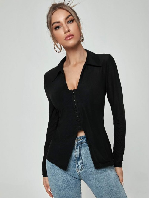 Hook & Eye Front Solid Top