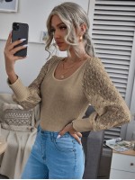 Contrast Guipure Lace Ribbed Top