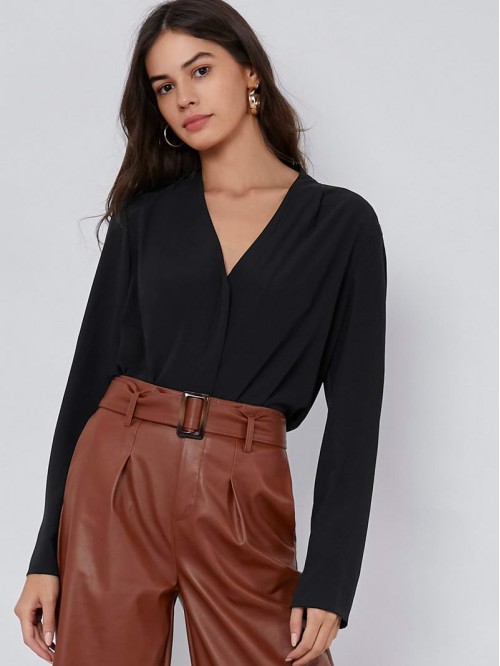 Fold Pleated Back Solid Top