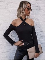 Solid Halter Neck Tee