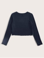 Lettuce Edge Rib-knit Tee