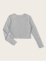 Rib-knit Heather Grey Top