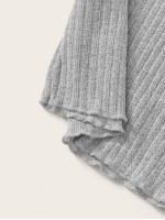 Rib-knit Heather Grey Top