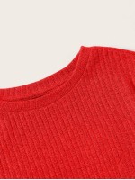 Lettuce Edge Rib-knit Tee