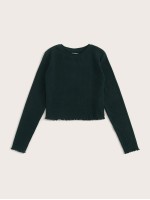 Lettuce Trim Rib-knit Top