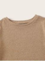 Lettuce Edge Rib-knit Fitted Crop Tee