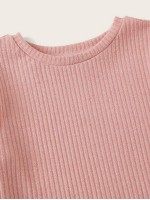 Lettuce Edge Rib-knit Crop Tee