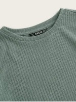 Lettuce Trim Rib-knit Top