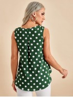 V Neck Polka Dot Top