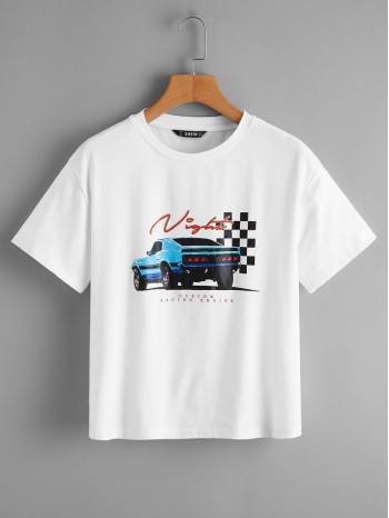 Night Racing Car Graphic Tee