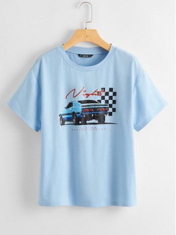 Night Racing Car Graphic Tee