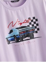 Letter and Car Print Top