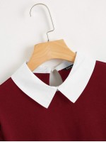 Contrast Collar And Hem Tee