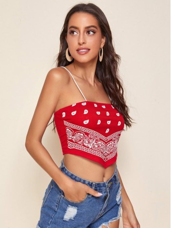 Paisley Print Cami Bandana Top