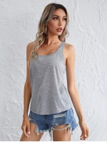 Racerback Solid Tank Top