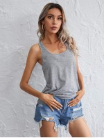 Racerback Solid Tank Top