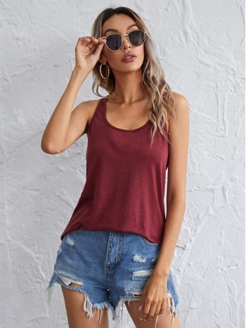 Racerback Solid Tank Top