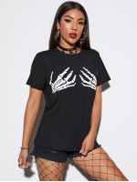 Skeleton Hand Print Tee