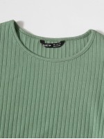 Lettuce Trim Rib-knit Crop Top