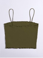 Lettuce Trim Rib-knit Cami Top