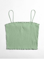 Lettuce Trim Rib-knit Cami Top