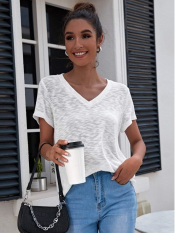 V-neck Solid Top