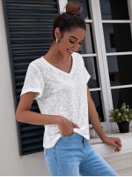 V-neck Solid Top