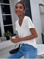 V-neck Solid Top