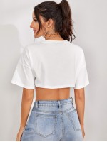 Drop Shoulder Crop Top