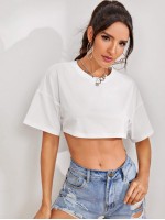 Drop Shoulder Crop Top