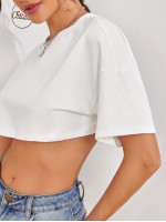 Drop Shoulder Crop Top