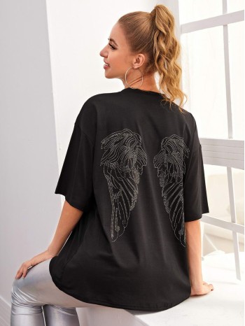 Wings Pattern Short Sleeve Tee