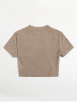 Rib-knit Solid Tee