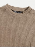 Rib-knit Solid Tee