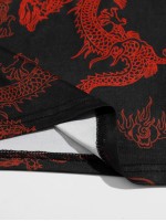 One Shoulder Chinese Dragon Top