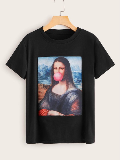 Bubblegum Mona Lisa Graphic Tee