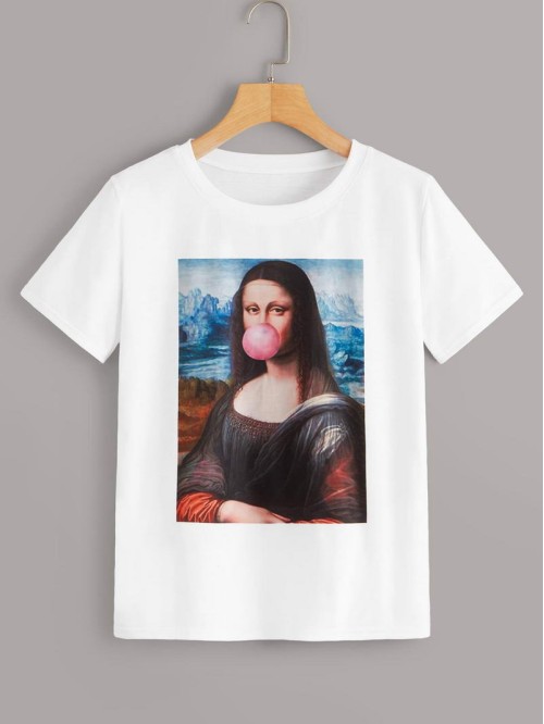 Bubblegum Mona Lisa Graphic Tee