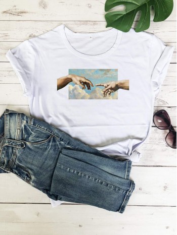 The Creation of Adam Painting Graphic Tee