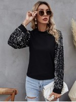 Sequin Sleeve Top