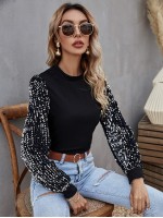 Sequin Sleeve Top